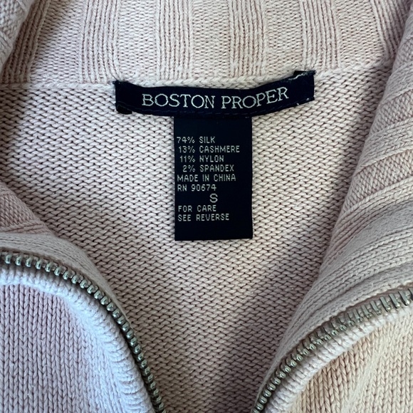 Boston proper cardigan pink sweater with zipper size S - Picture 7 of 8
